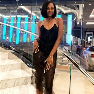 Black Sequin Dress with Slits